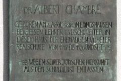 Gedanktafel für den Lehrer Albert Chambré